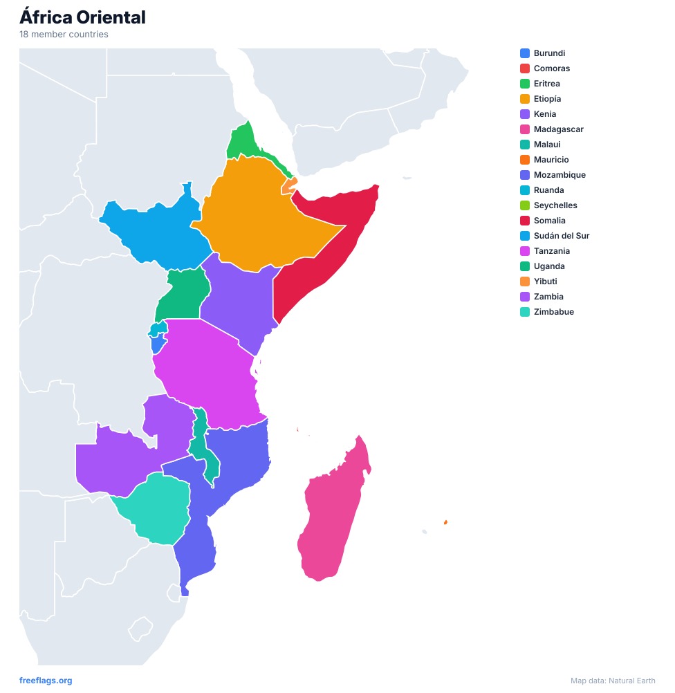 África Oriental Mapa Regional