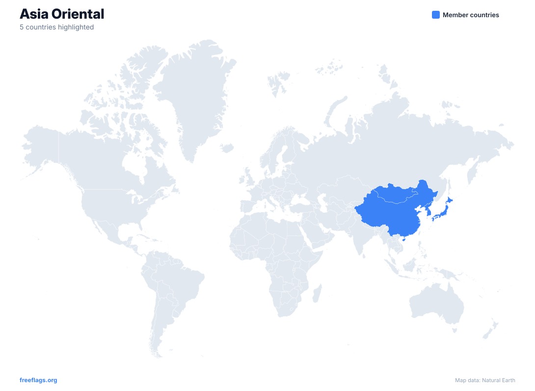 Asia Oriental Mapa Mundial