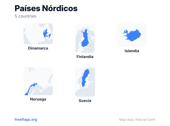 Países Nórdicos Siluetas