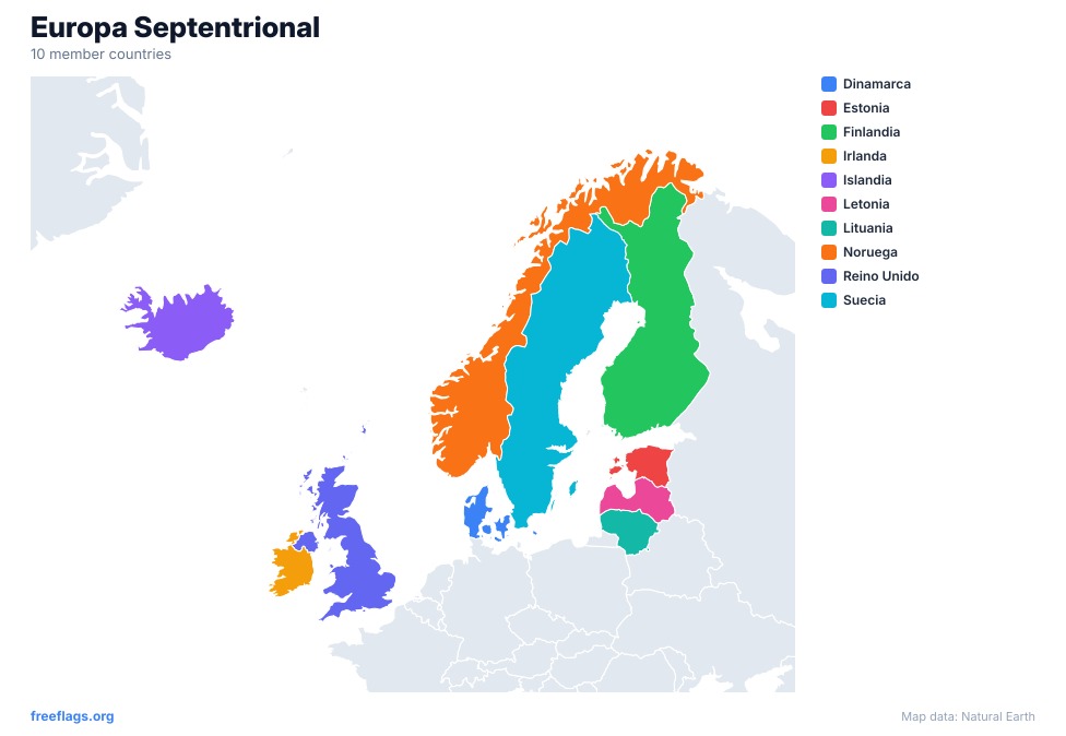 Europa Septentrional Mapa Regional