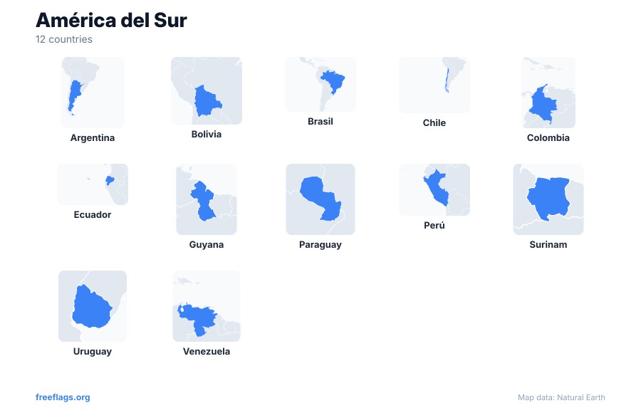 América del Sur Siluetas
