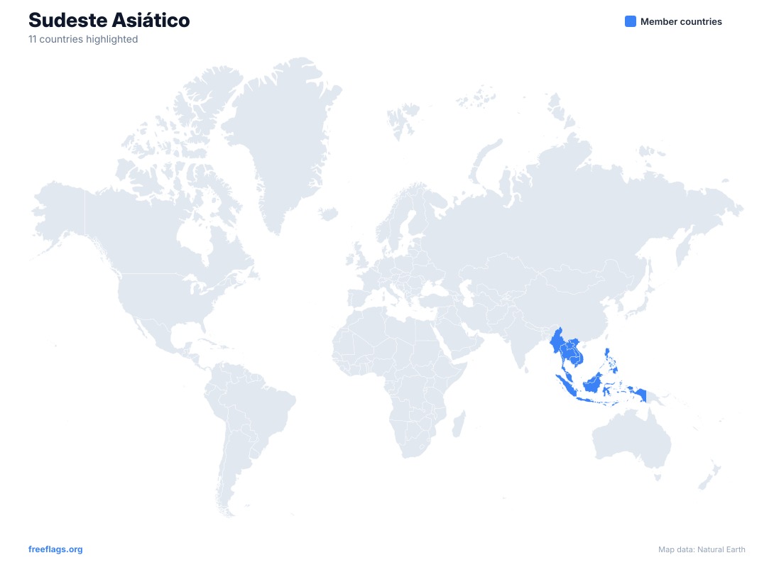 Sudeste Asiático Mapa Mundial