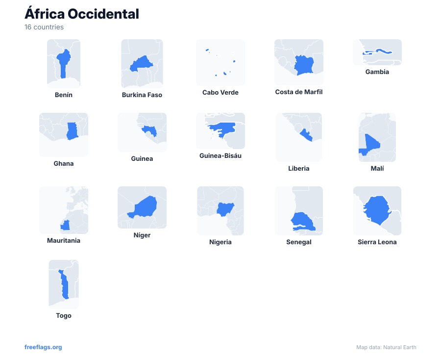 África Occidental Siluetas