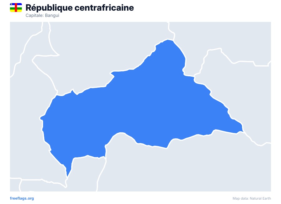 République centrafricaine map poster