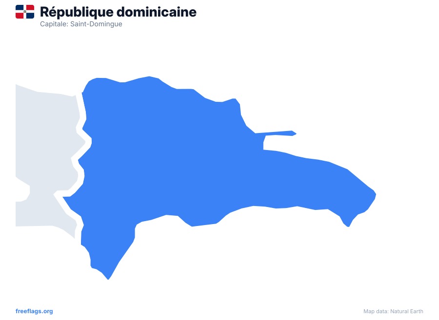 République dominicaine map poster