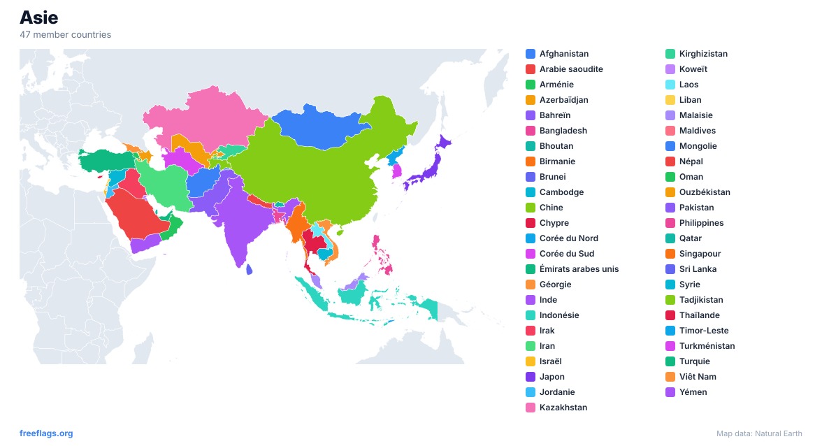 Asie Carte Régionale
