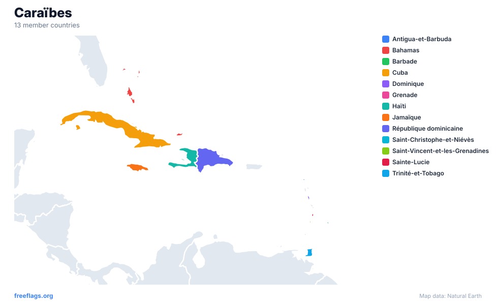 Caraïbes Carte Régionale