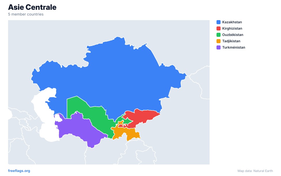 Asie Centrale Carte Régionale