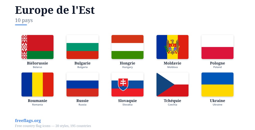 Europe de l'Est Drapeaux