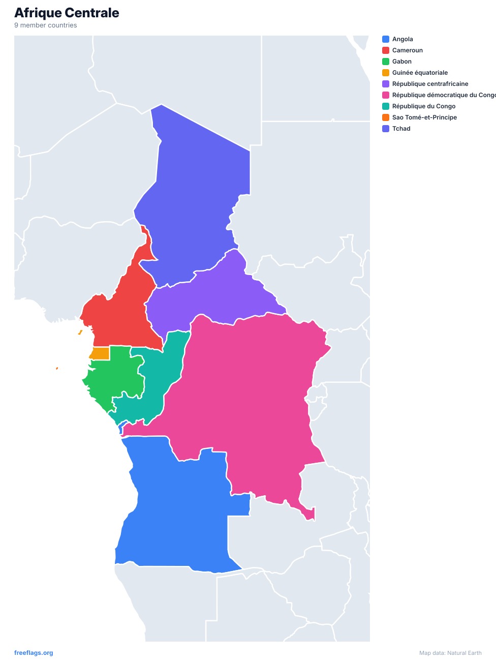 Afrique Centrale Carte Régionale