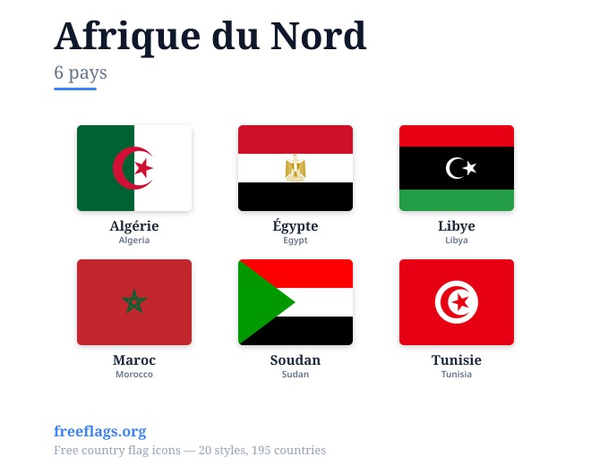 Afrique du Nord Drapeaux