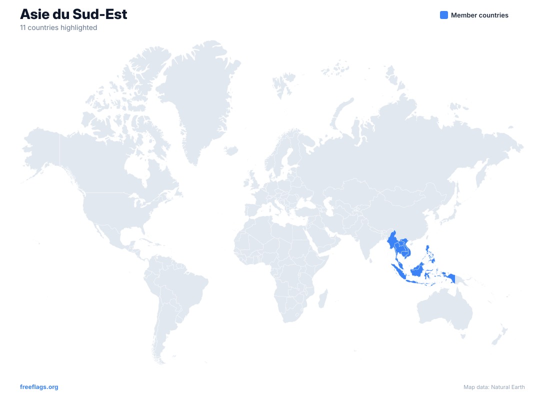 Asie du Sud-Est Carte du Monde