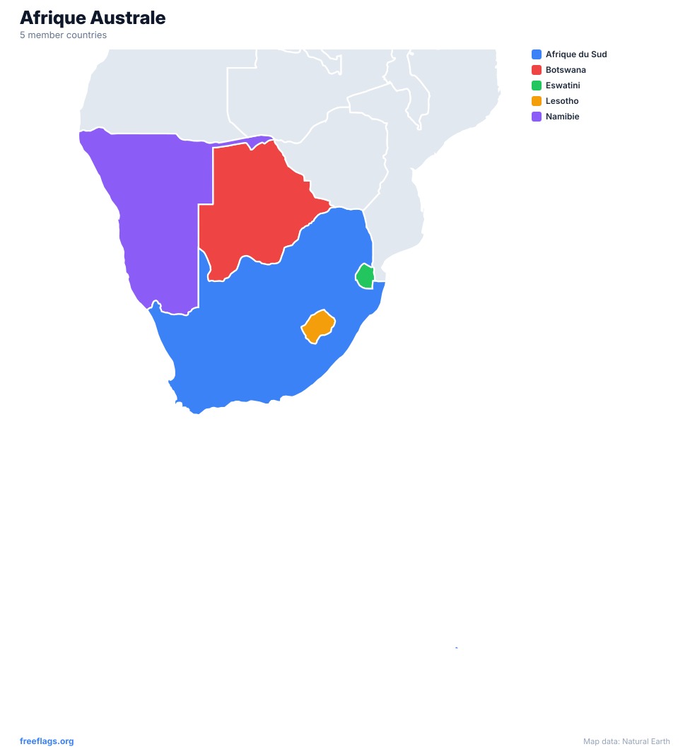 Afrique Australe Carte Régionale