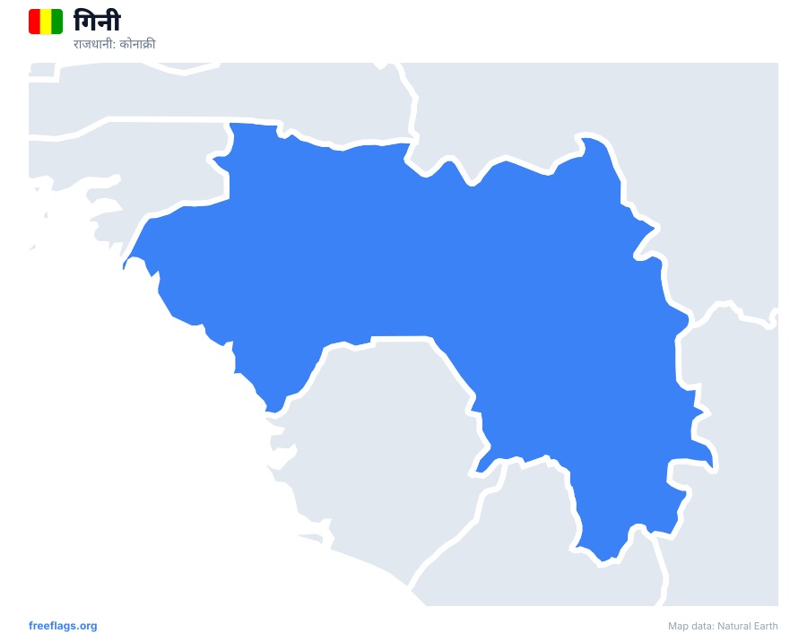 गिनी map poster