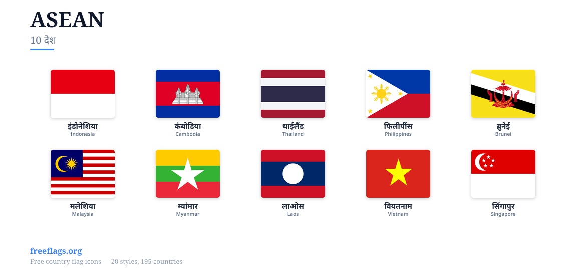 ASEAN सदस्य झंडे