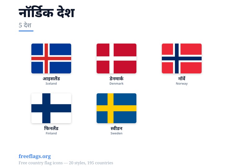 नॉर्डिक देश सदस्य झंडे