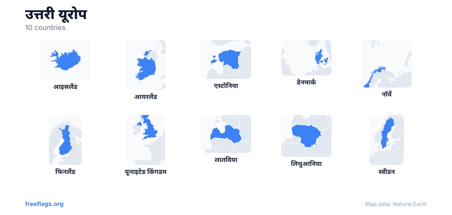 उत्तरी यूरोप देश की आकृतियाँ