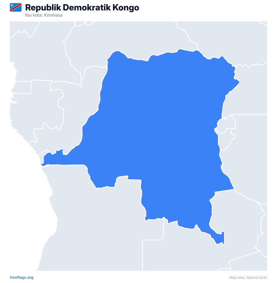 Republik Demokratik Kongo map poster