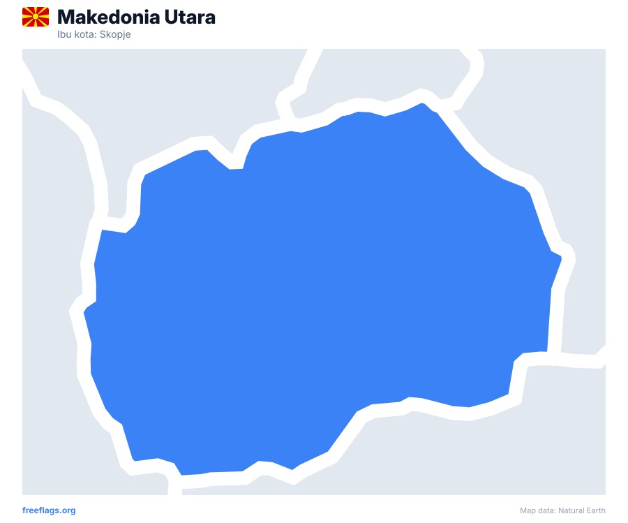 Makedonia Utara map poster