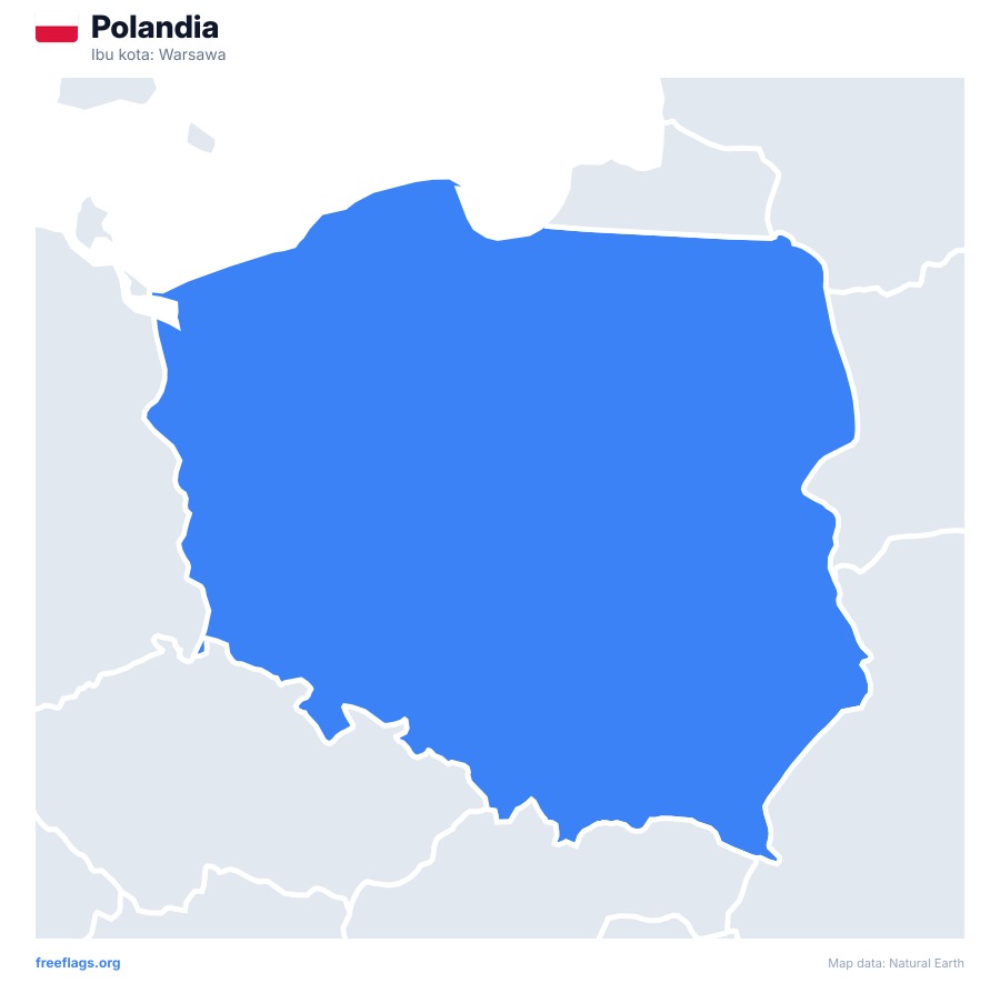 Polandia map poster