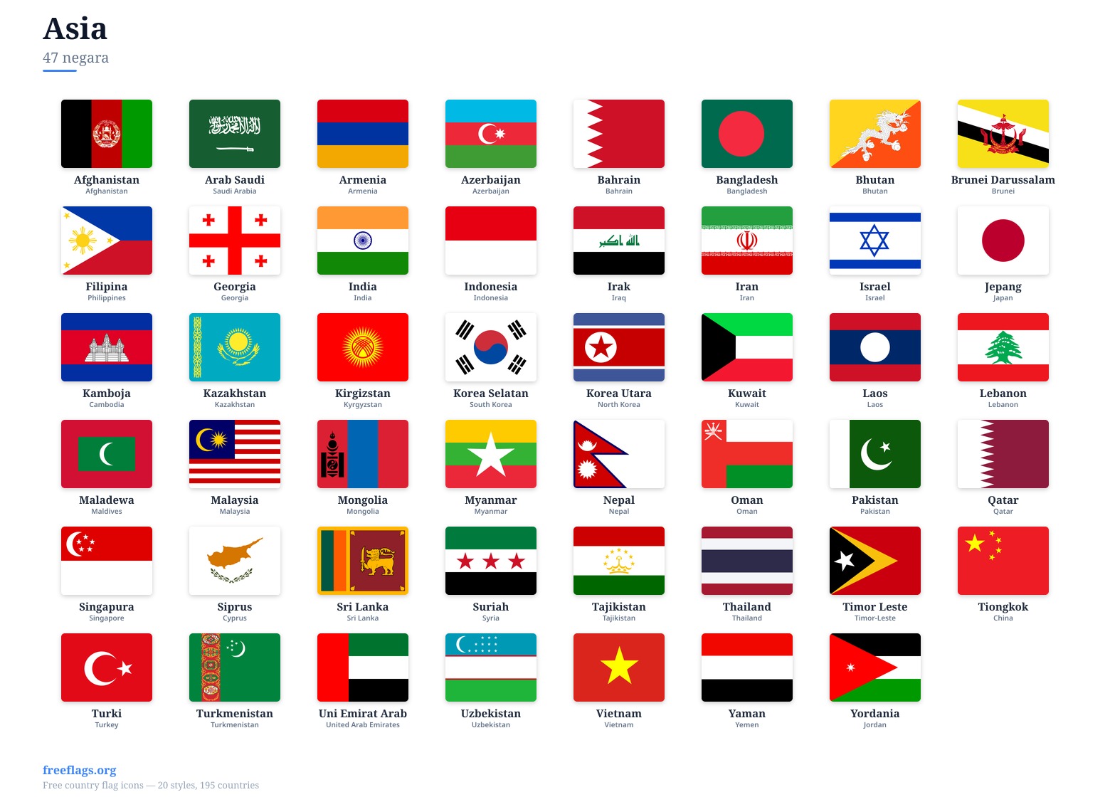 Asia Bendera Anggota