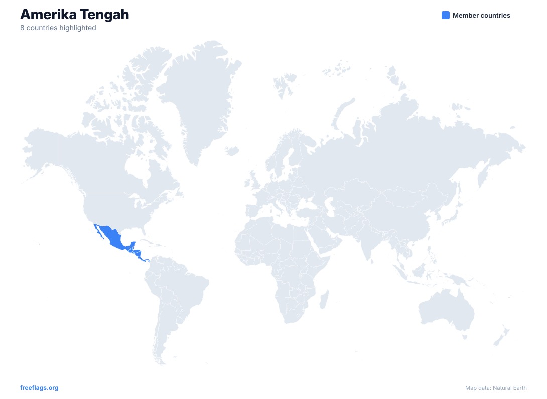 Amerika Tengah Peta Dunia