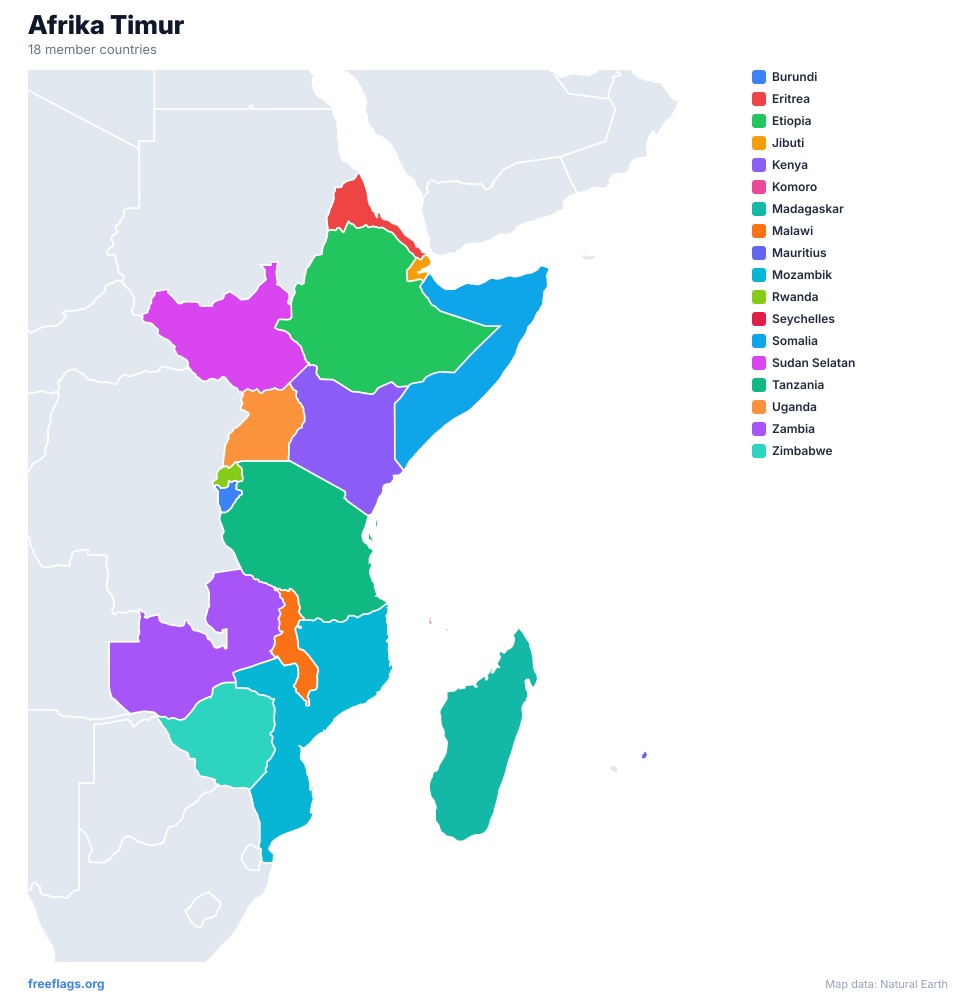 Afrika Timur Peta Regional