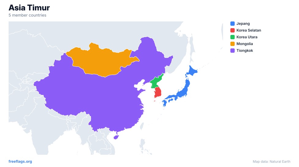 Asia Timur Peta Regional