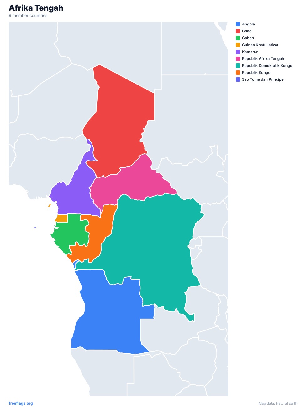 Afrika Tengah Peta Regional