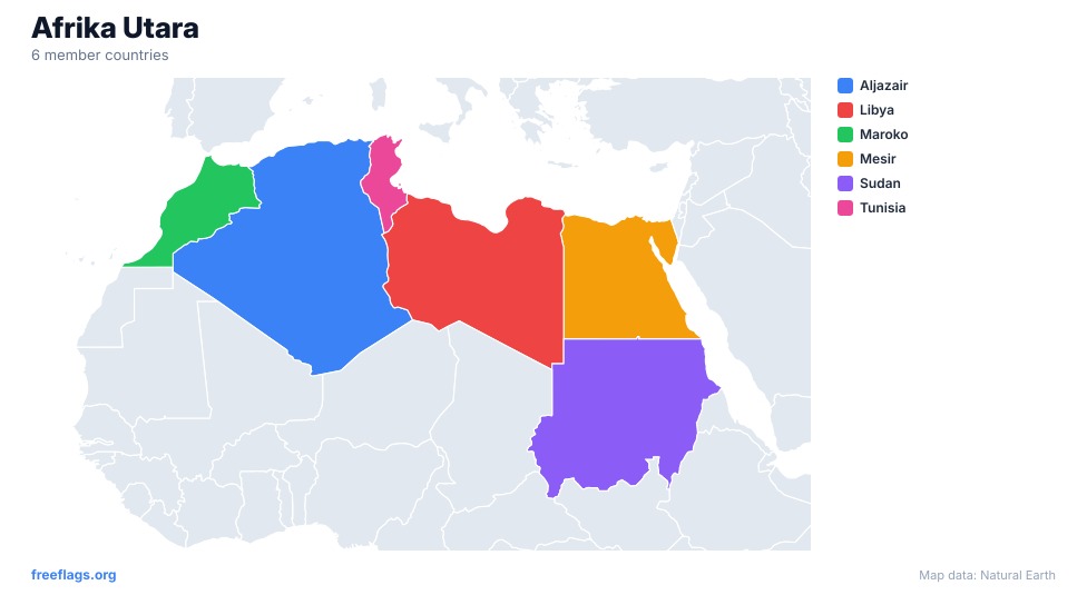 Afrika Utara Peta Regional