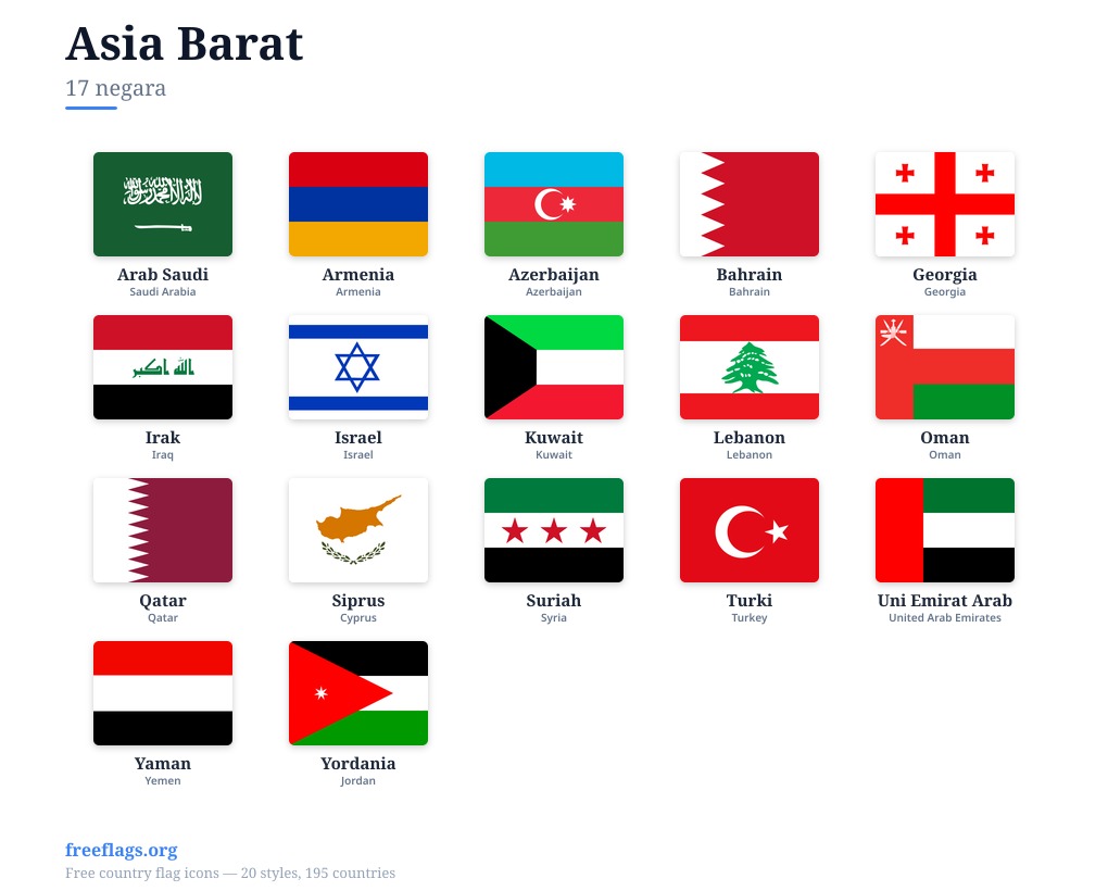 Asia Barat Bendera Anggota