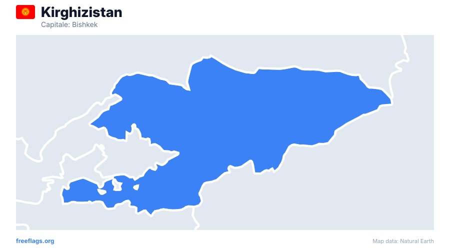 Kirghizistan map poster