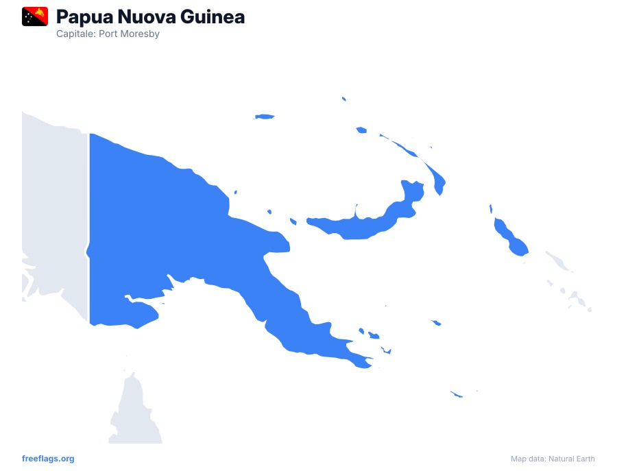 Papua Nuova Guinea map poster