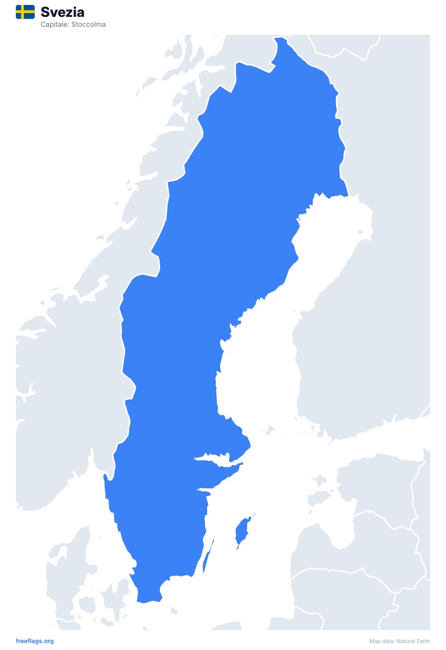 Svezia map poster