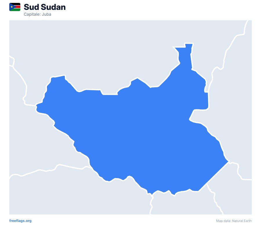 Sud Sudan map poster