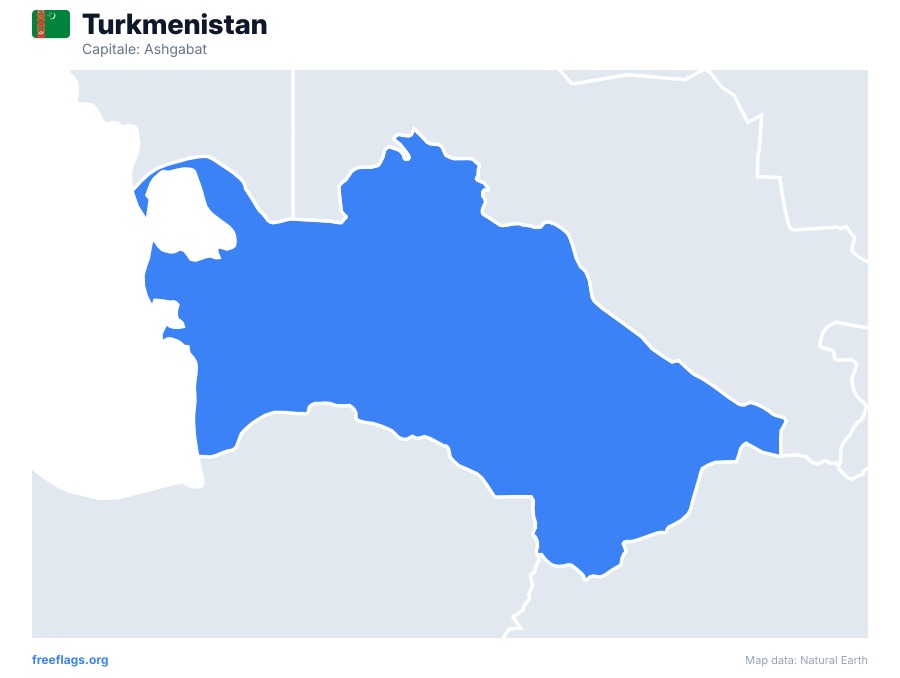 Turkmenistan map poster