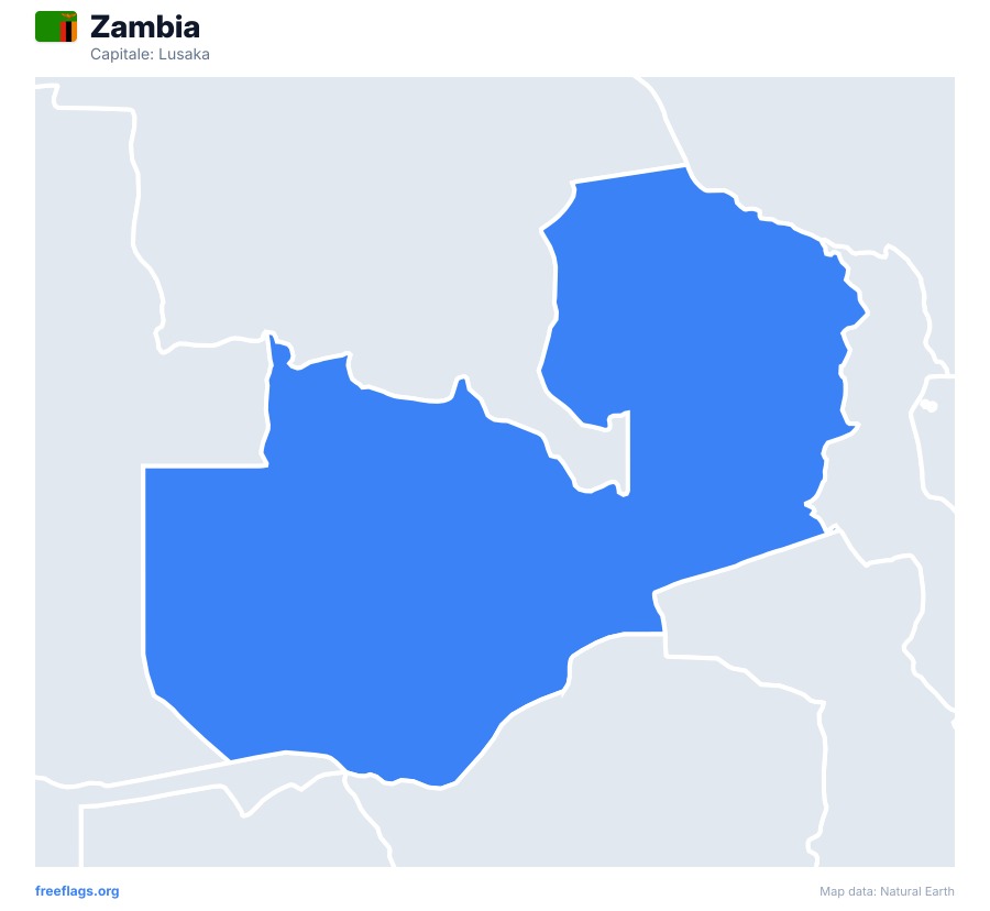 Zambia map poster