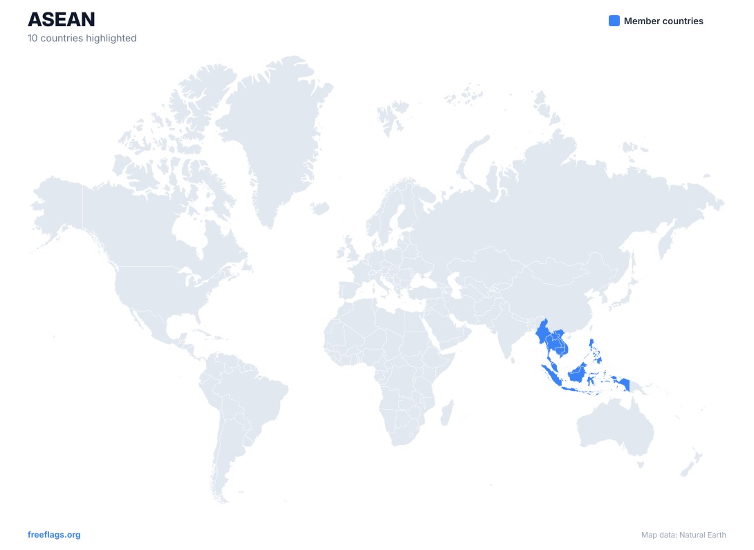 ASEAN Mappa del Mondo