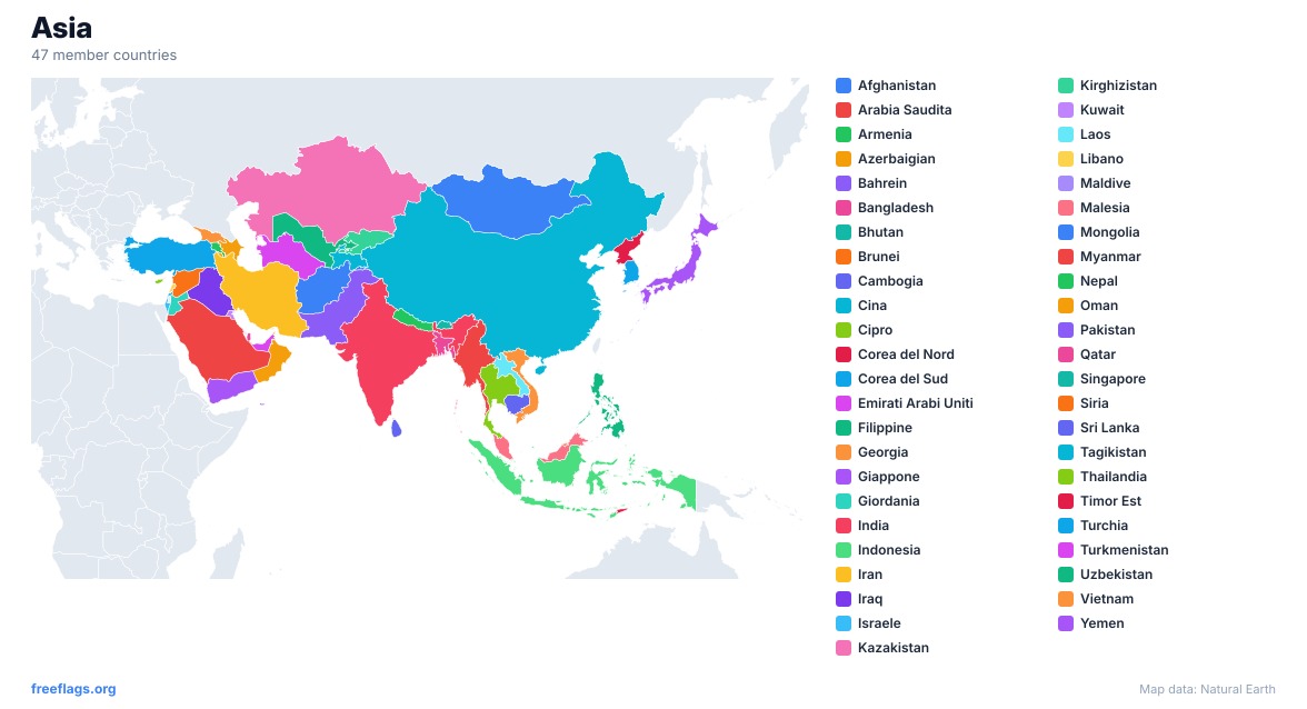 Asia Mappa Regionale