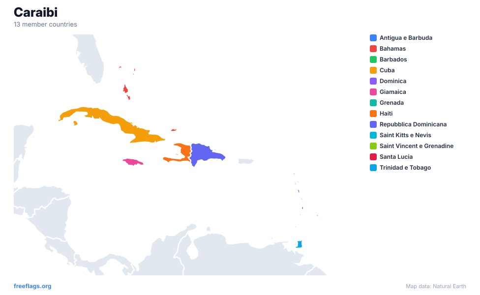 Caraibi Mappa Regionale