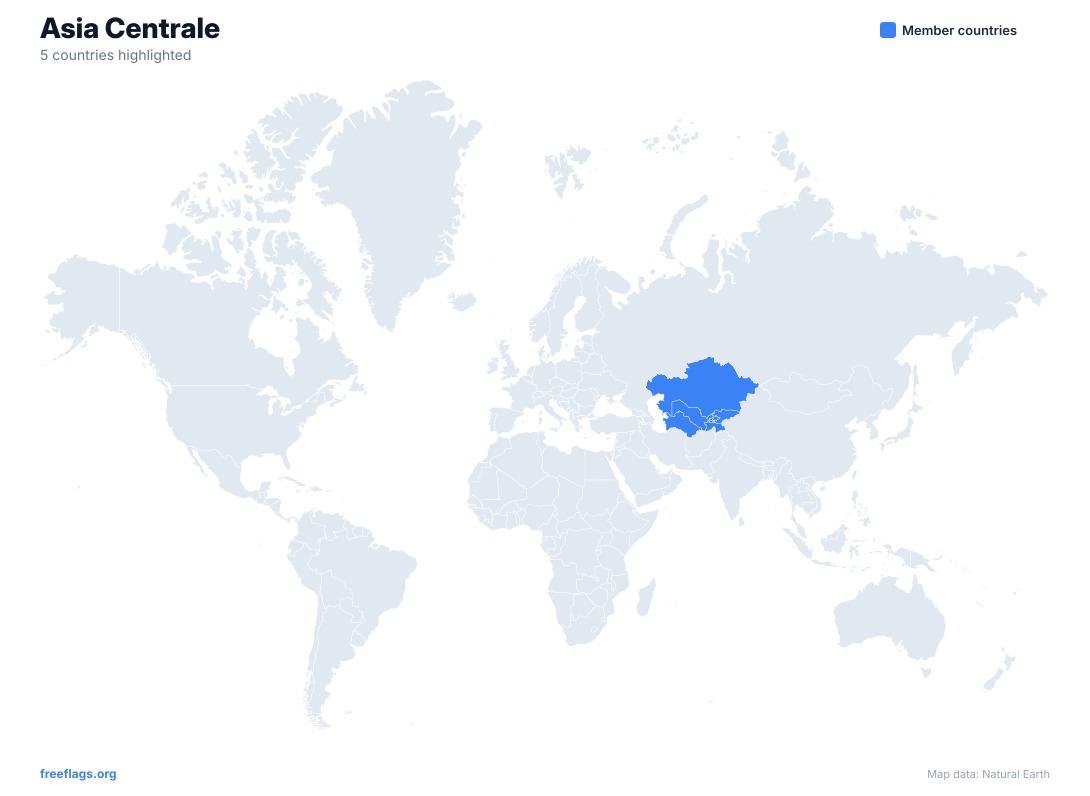 Asia Centrale Mappa del Mondo