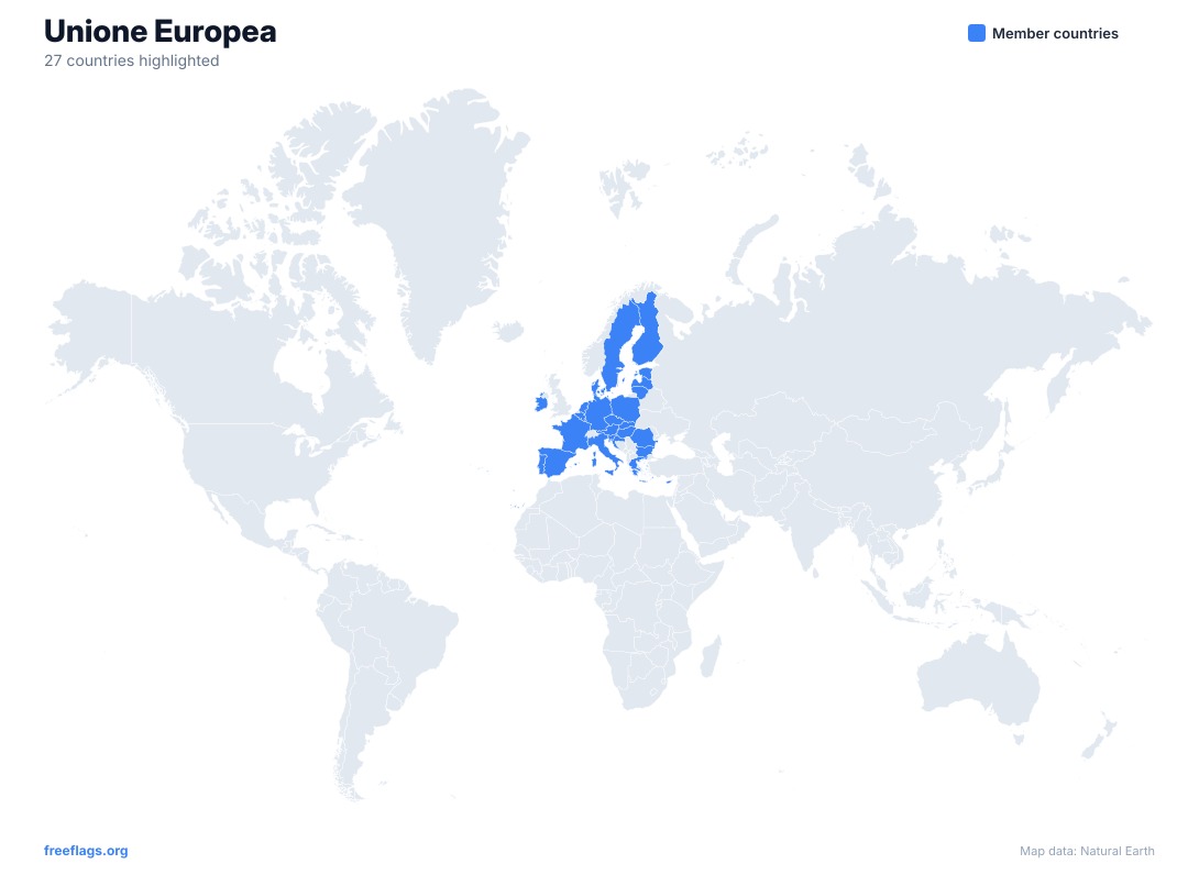 Unione Europea Mappa del Mondo