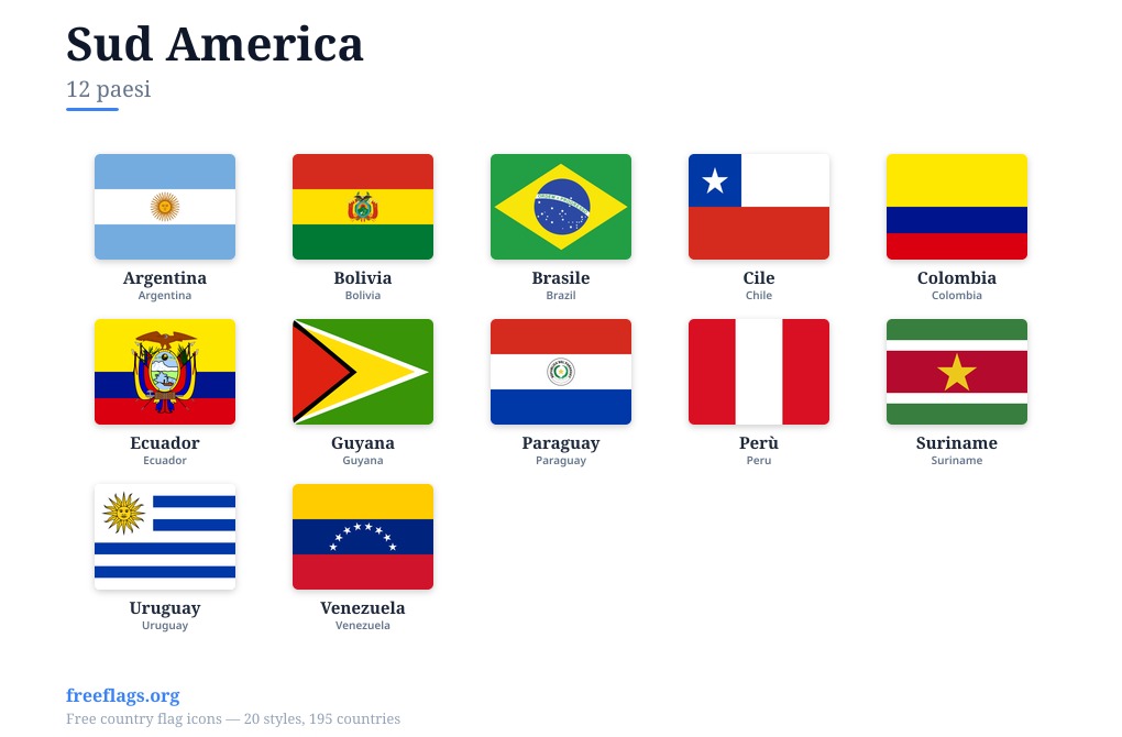 Sud America Bandiere