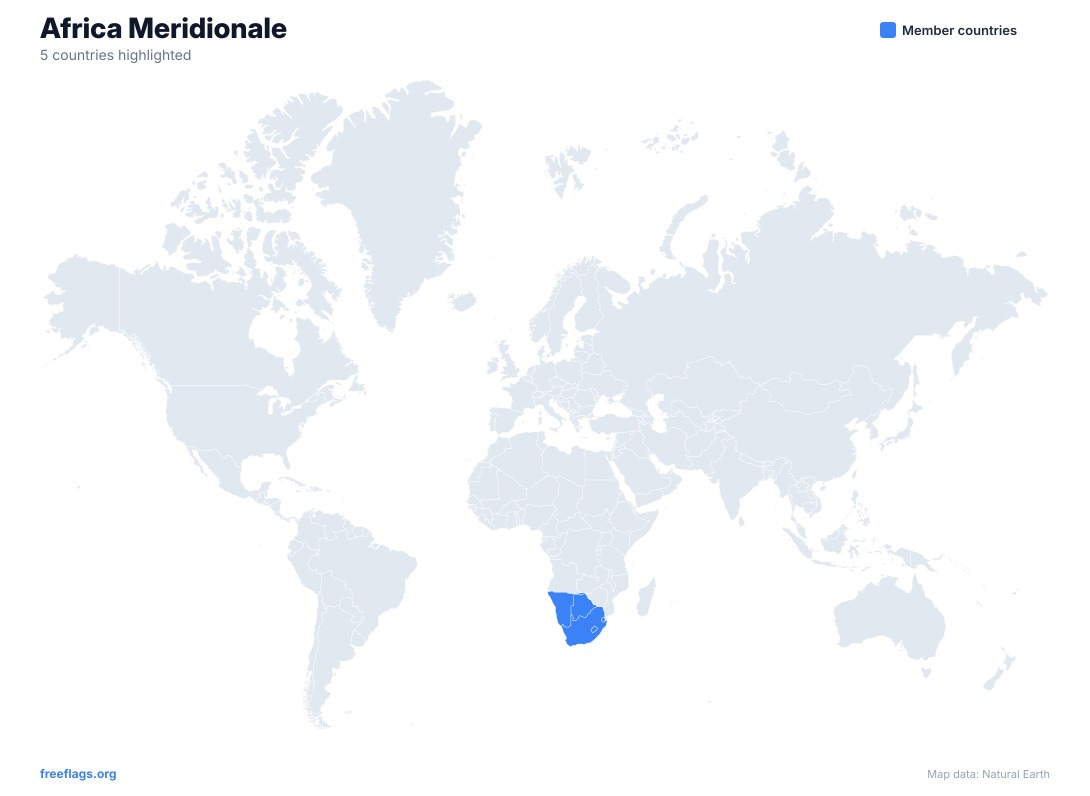 Africa Meridionale Mappa del Mondo