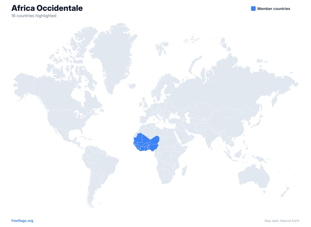 Africa Occidentale Mappa del Mondo