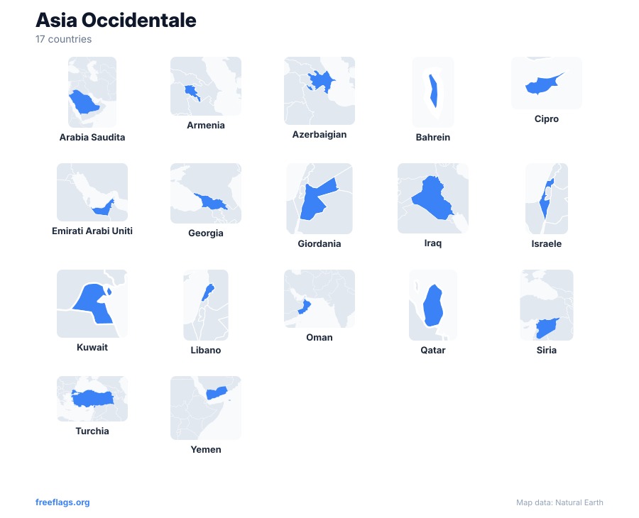 Asia Occidentale Sagome