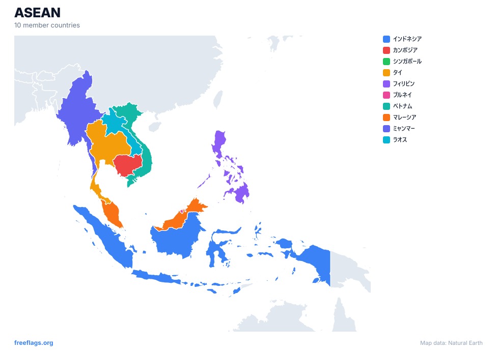 ASEAN 地域地図