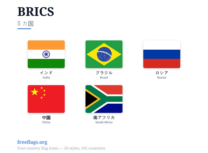 BRICS 加盟国旗