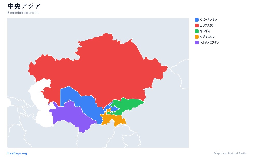 中央アジア 地域地図