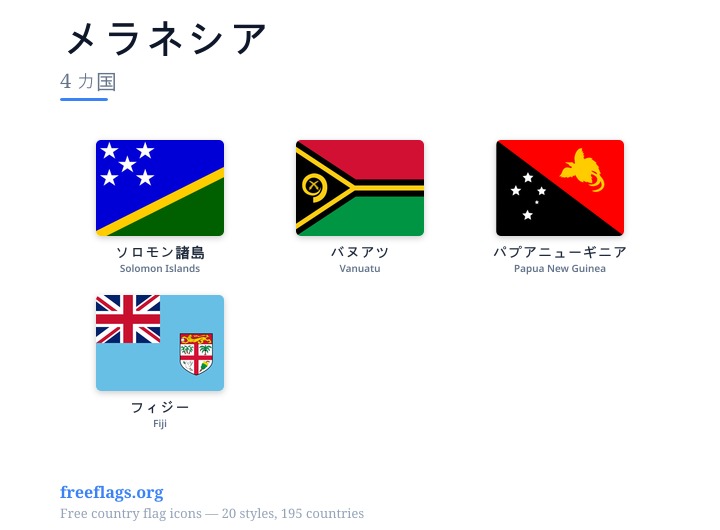 メラネシア 加盟国旗